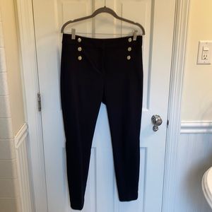 Sailor-inspired Skinny Black Work Pants